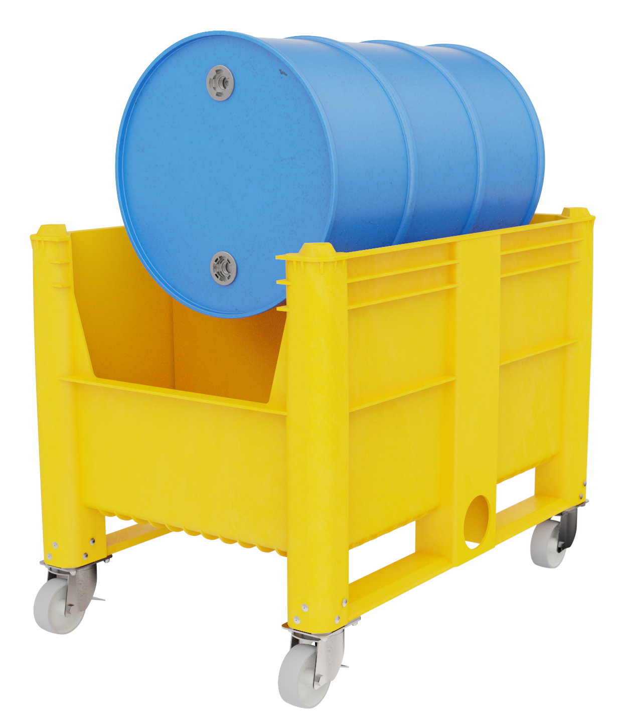 Spill Containment Pallet For Horizontal Barrel On Wheels